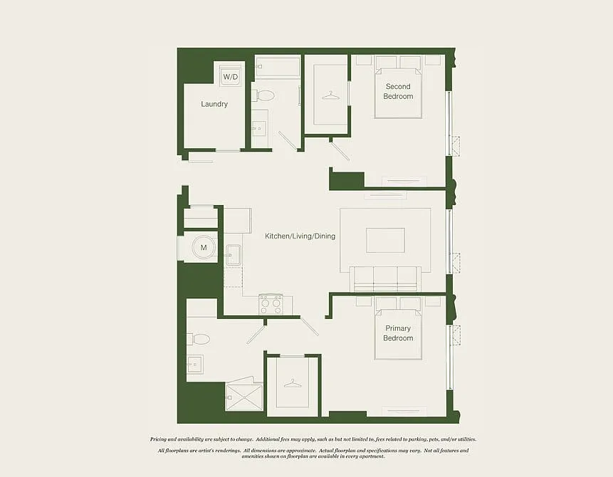 Floor plan 2 Bed- 2 Bath | B04 - Reva