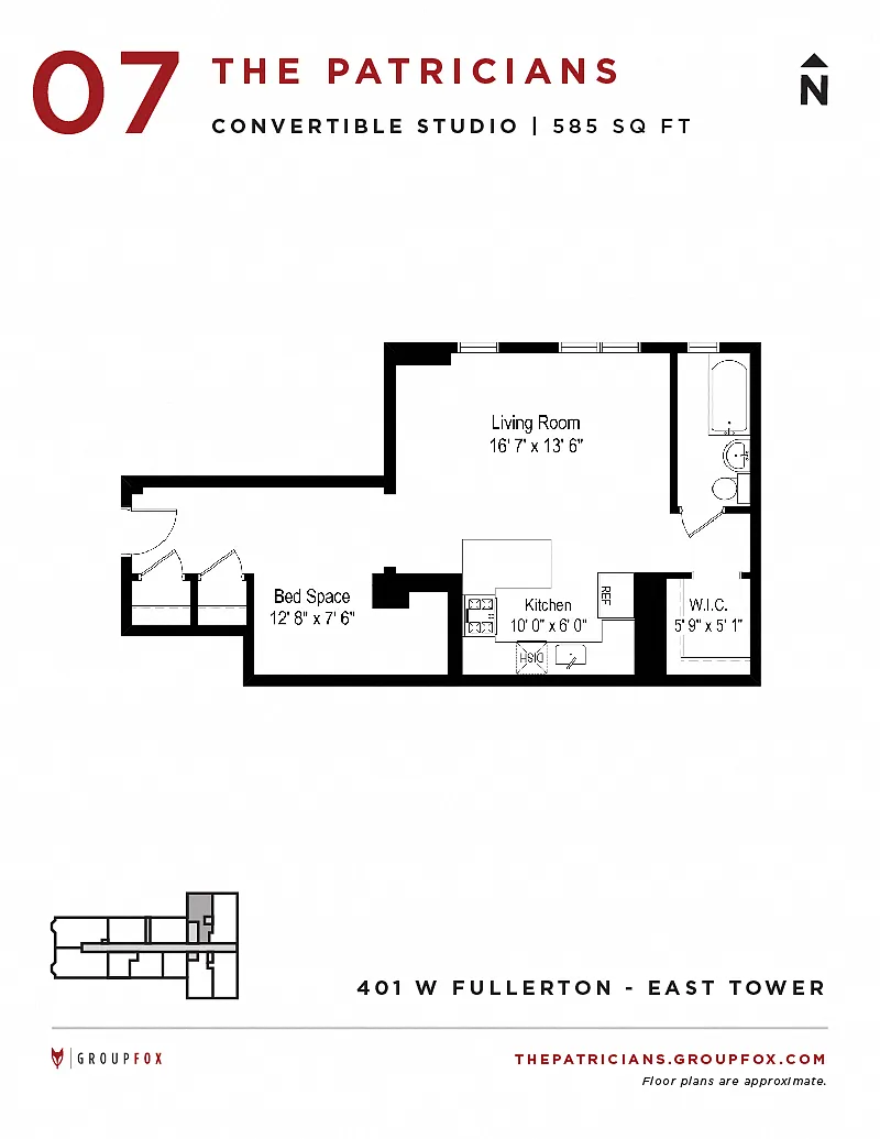 Floor plan Convertible Studio