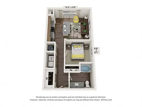Floor plan One-Bedroom (A0)