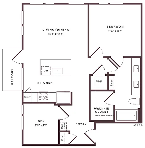 Floor plan A8 Den