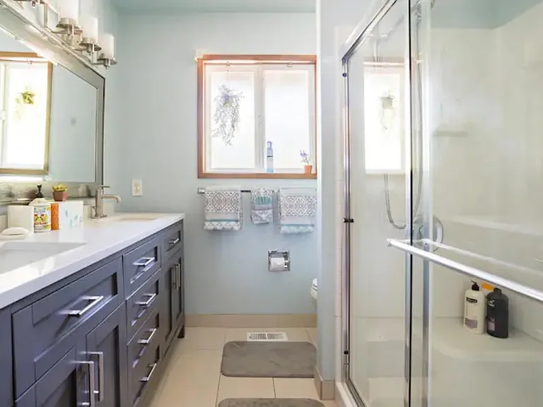 Family bathroom with double sinks