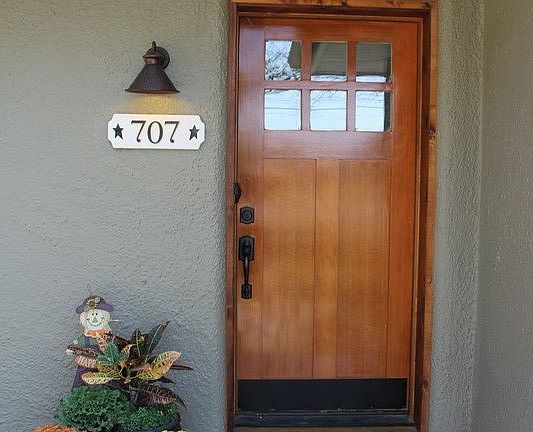 Front door with Character
						:
						Custom Mission style front door.