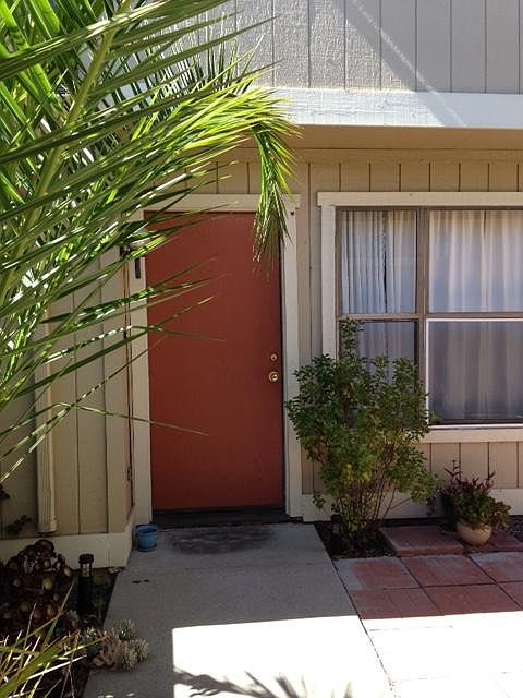 Front door in entry courtyard