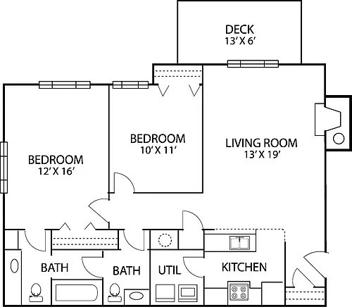 Floor plan B - The Carolina