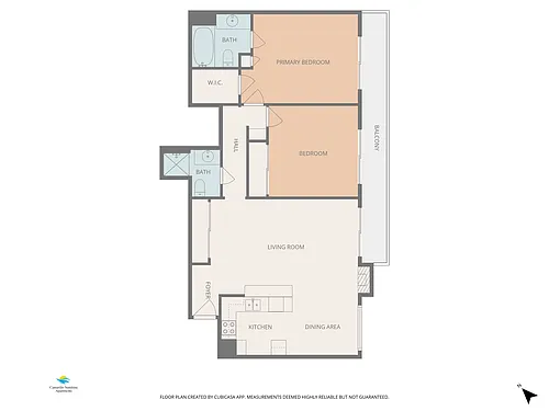 Floor plan Unit 109 Back of Building 2BD 2Bath