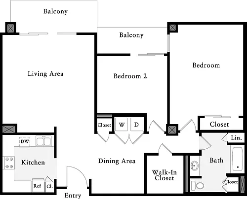 Floor plan 2 Bedrooms E