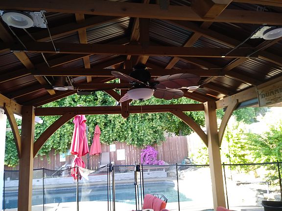 Custom gazebo with ceiling fan