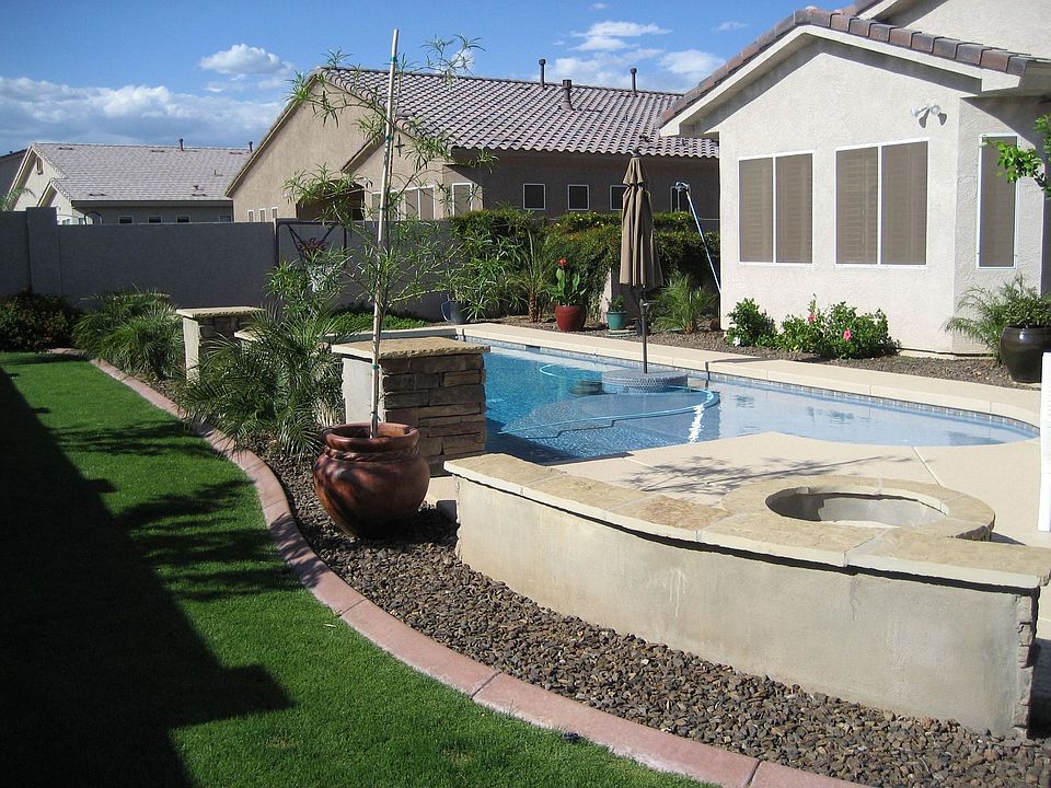 Back yard and pool