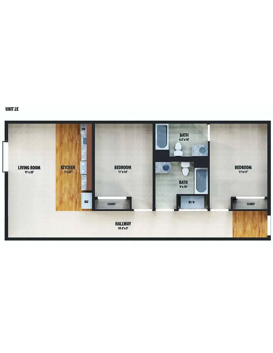Floor plan 2 Bedroom/2 Bathroom