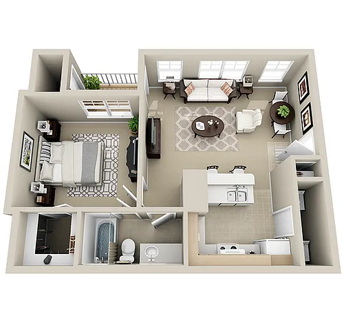 Floor plan 1 Bedroom Classic