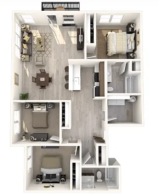 Floor plan 3 Bedroom 2 Bathroom