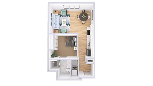 Floor plan Studio - 1 Bathroom
