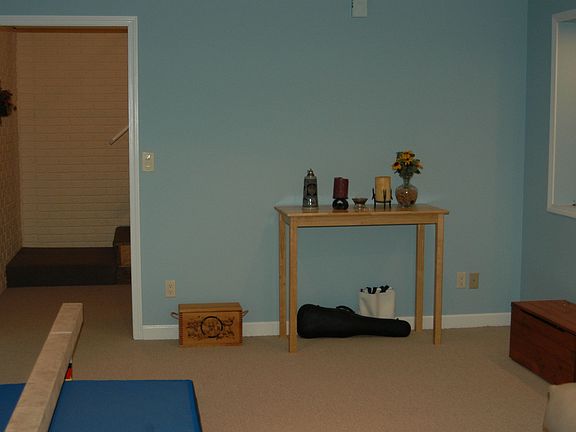 Finished red room in lower level