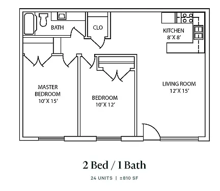 Floor plan Two Bedroom One Bath Remodel