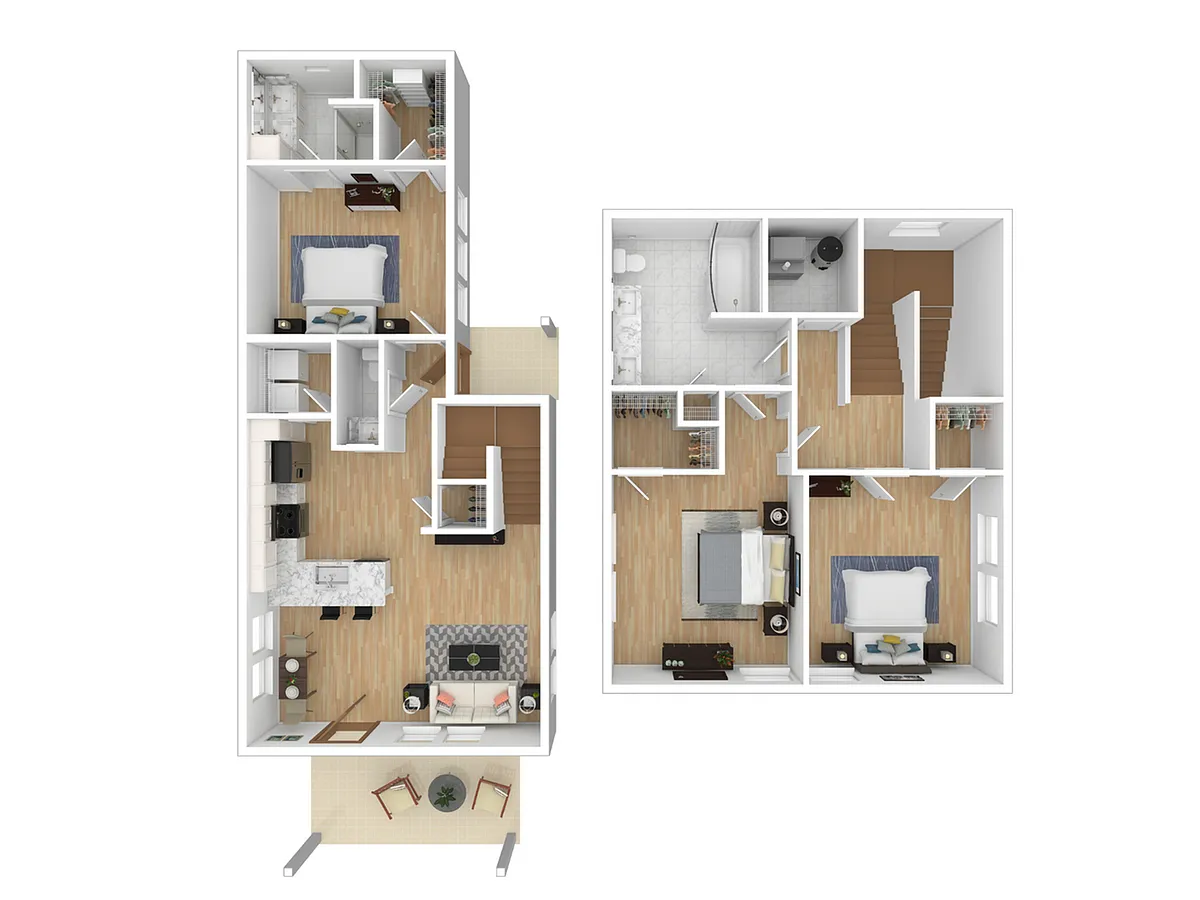 Floor plan 3br Townhouse Twin