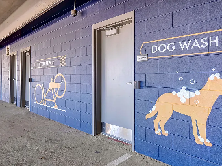 Dog wash and bike storage