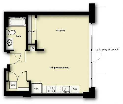 Floor plan Nolo Studio 1 Bath A4