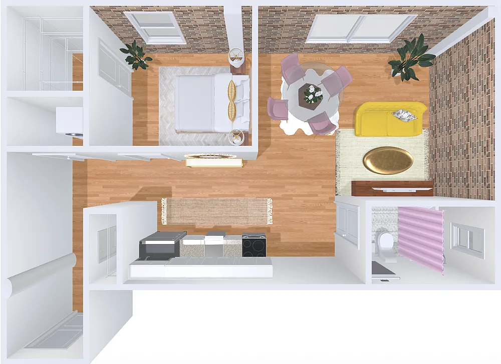 Floor plan 1bd/1b 15