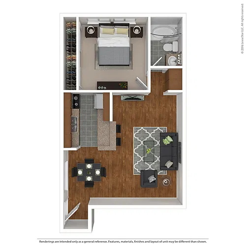Floor plan Medium 1 Bed 1 Bath