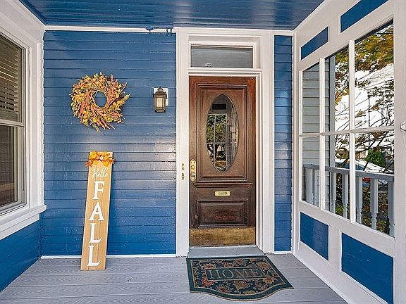 Enclosed glass foyer.