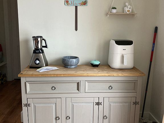 Coffee bar for additional kitchen storage