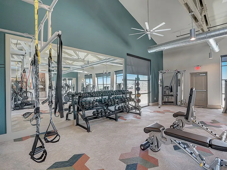 State-of-the-art fitness center with cardio and strength training equipment.
