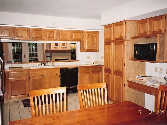 Oak cabinetry in kitchen