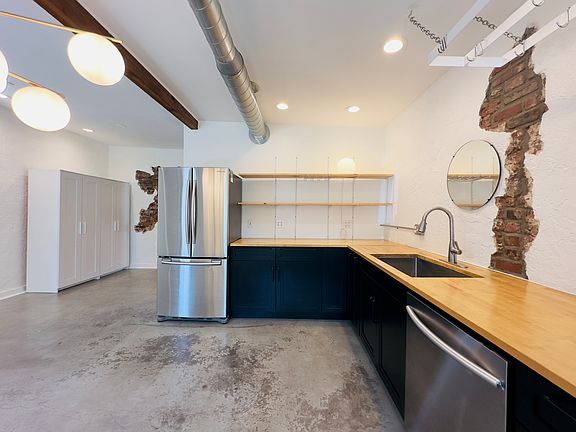 Northside view of downstairs kitchen