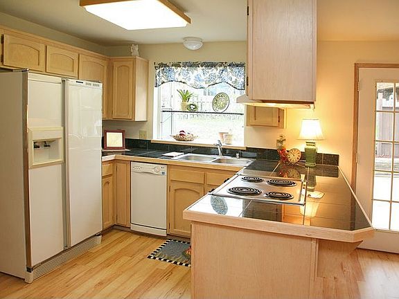 Granite tile counters in kitchen