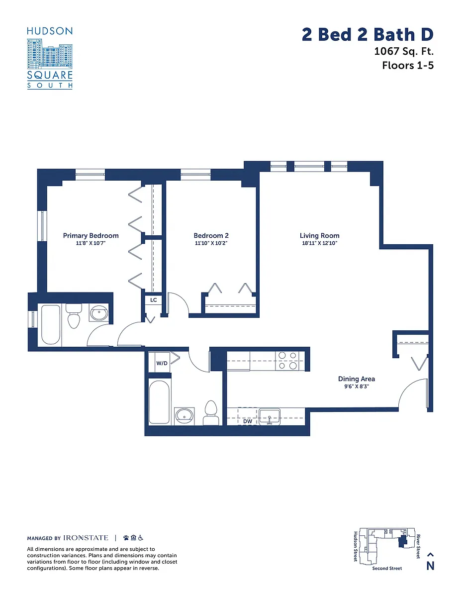 Floor plan 2 Bed 2 Bath D