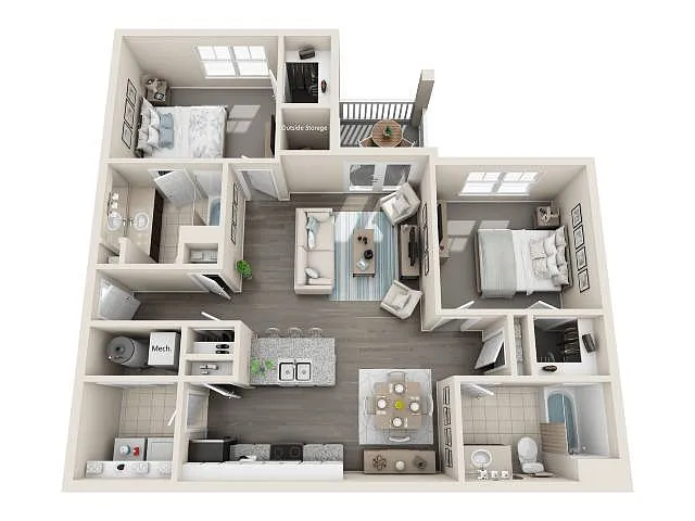 Floor plan 2 Bed 2 Bath