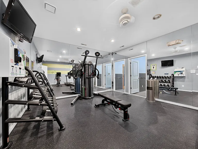 24-hour fitness center at Eastwood Village Apartments in Clinton Township, MI.