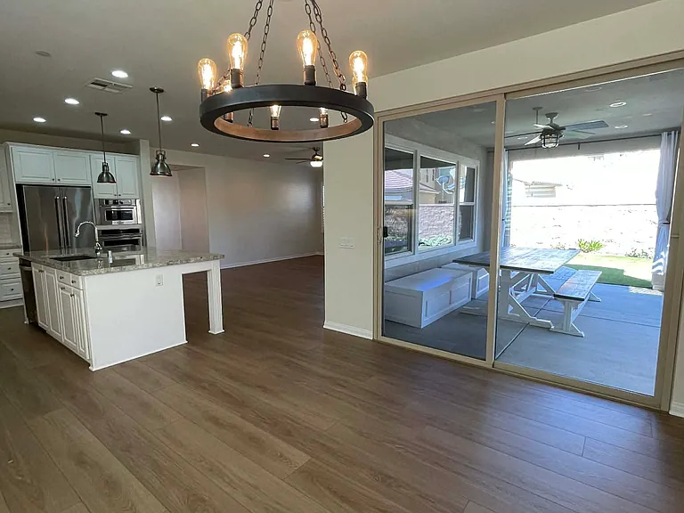 Sliding door from Dining room to California Room.