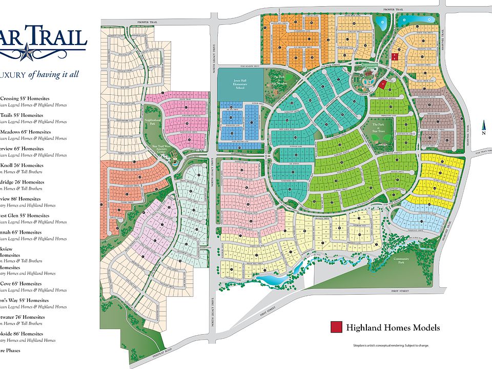 Star Trail 86ft. lots by Highland Homes in Prosper TX Zillow