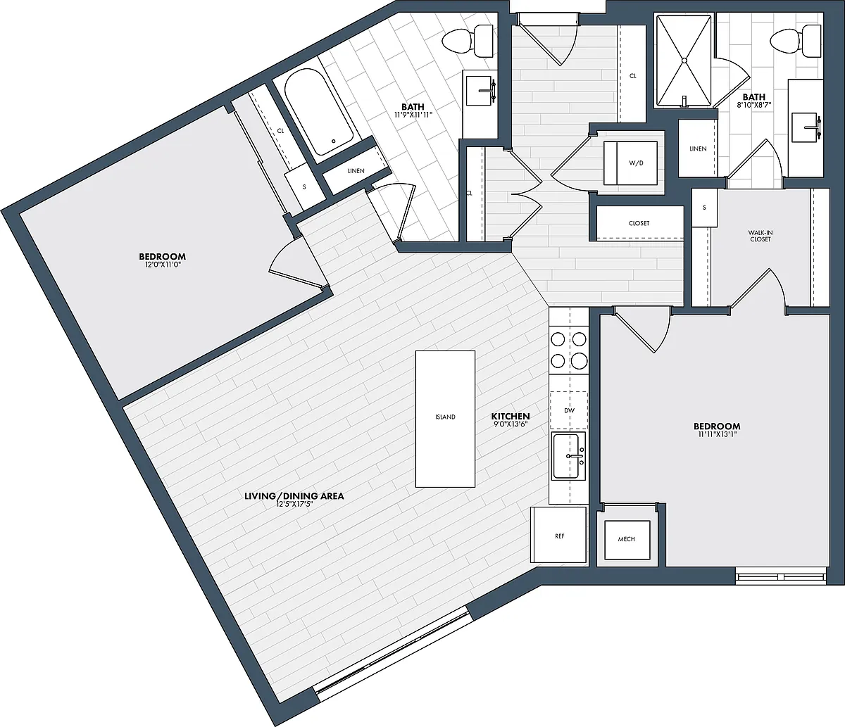 Floor plan 2 Bed/2 Bath-B5
