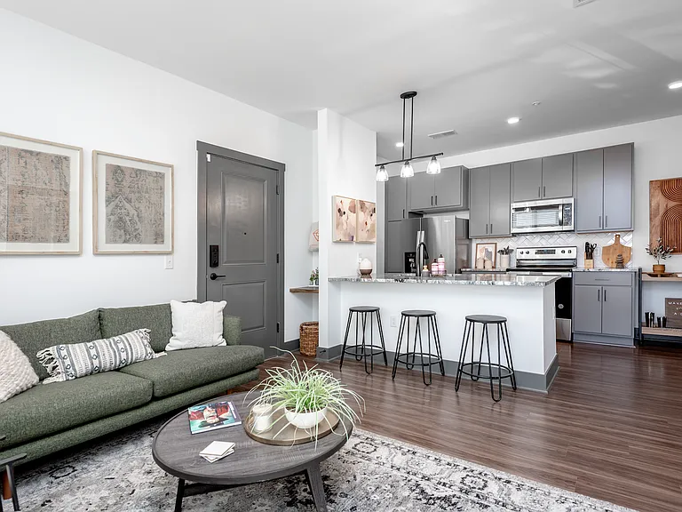 Tillmore Model Living Room and Kitchen