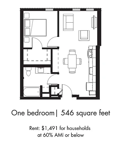 Floor plan One Bedroom