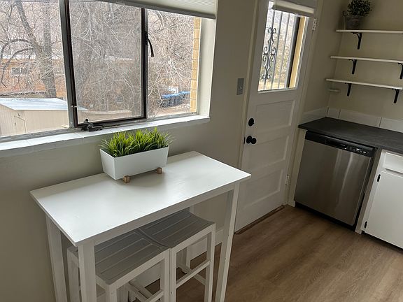 High top kitchen table and stools come with a view... and can be included.