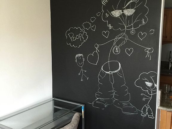 Chalk board in office (great for planning!)