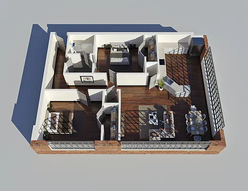 Floor plan Premier Loft - 2 BDR, 1 BTH