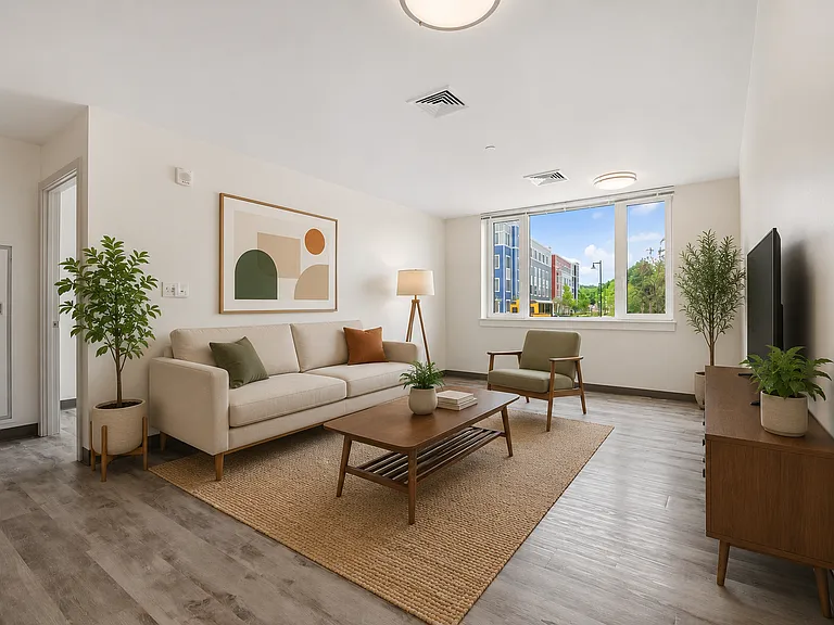 Spacious budget friendlyapartment living area at 40 & 50 Great Brook Valley Ave