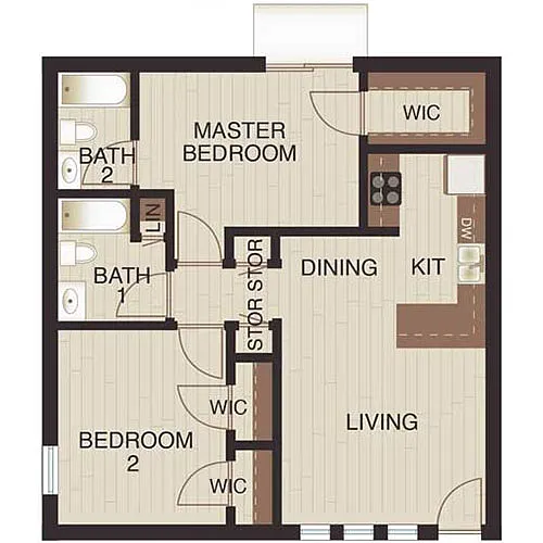Floor plan Two Beds