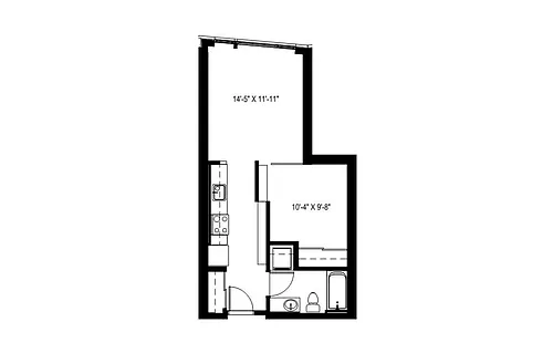 Floor plan Urban 1 Bedroom - U12