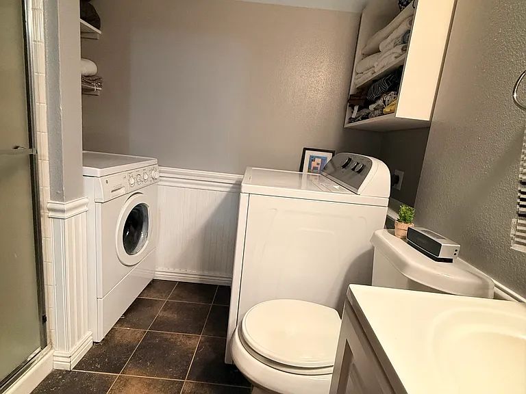 Downstairs bathroom and laundry