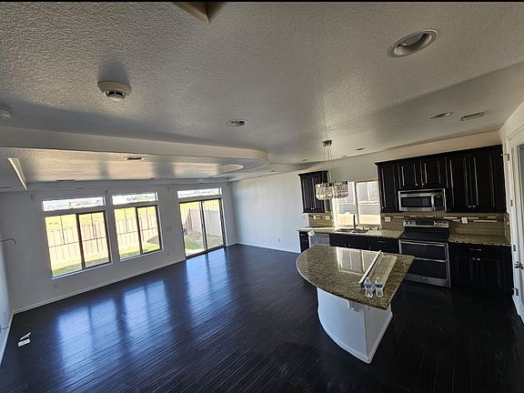 Open living room and kitchen