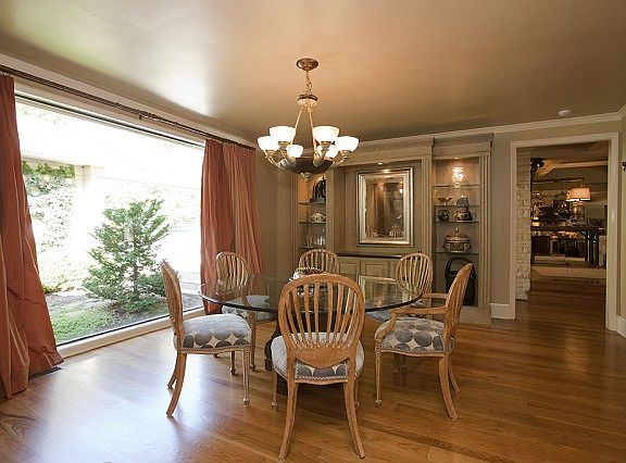 Beautiful built ins and wood floor