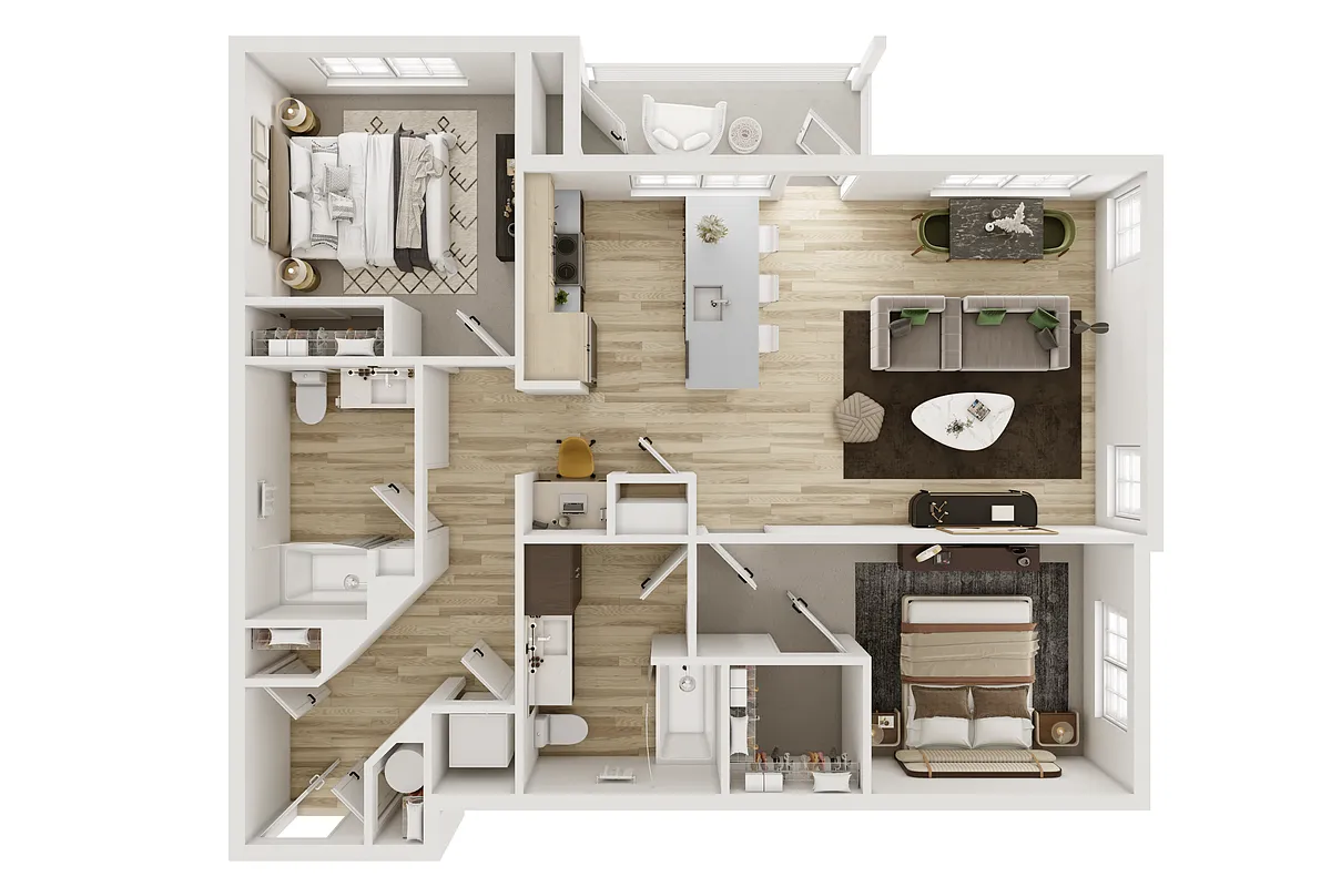 Floor plan Phase II Two Bedroom Two Bath