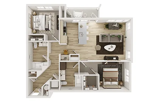 Floor plan Phase II Two Bedroom Two Bath
