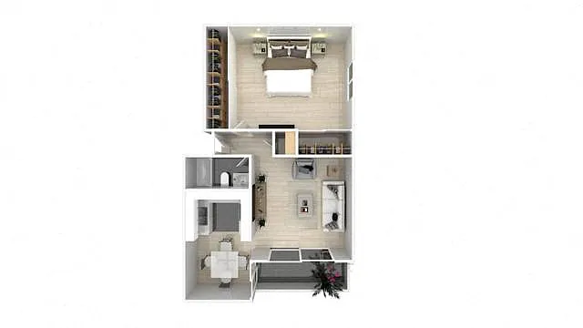Floor plan One Bedroom One Bath A