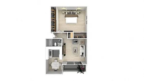 Floor plan One Bedroom One Bath A